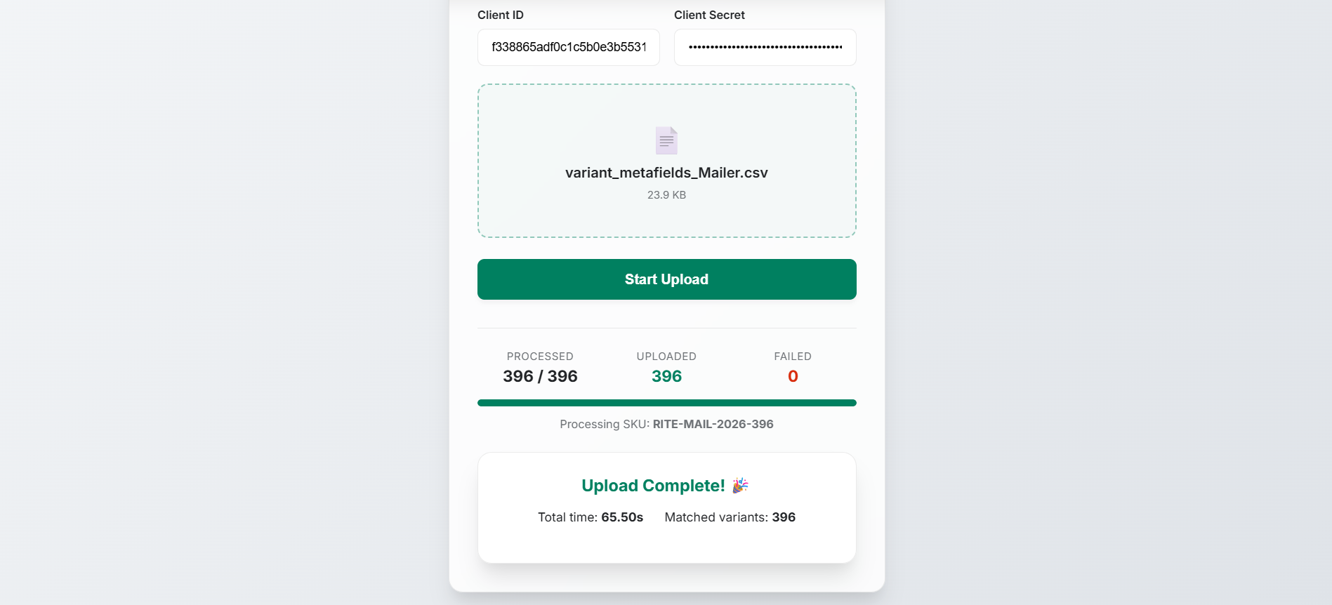Metafield Result